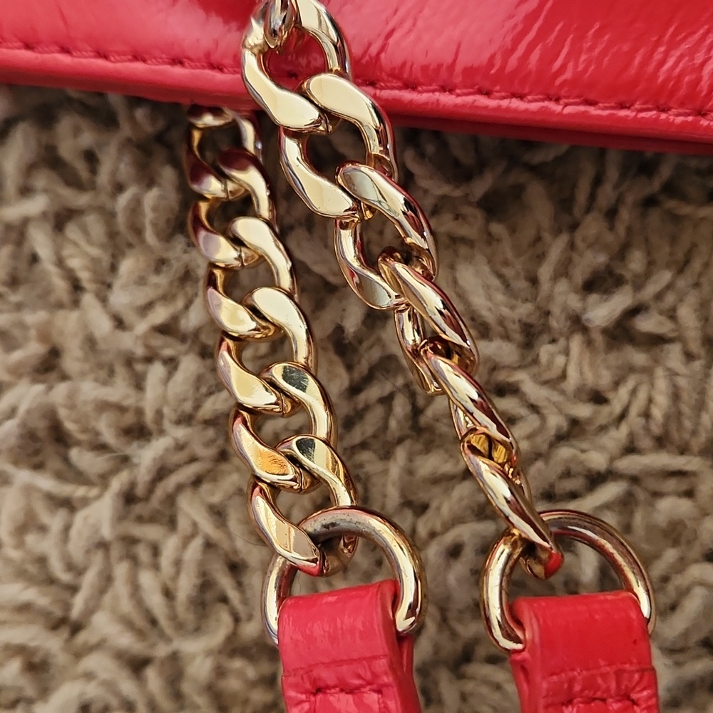 Michael Kors red patent with gold hardware purse - Picture 10 of 16